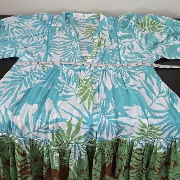 Poupette St Barth Tropical Floral Women's Aria Tiered Mini Dress Size M/L - Picture 13 of 14